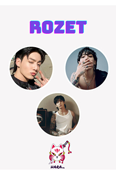 Hara Company BTS Kpop Jeon Jungkook Rozet 3’lü Rozet