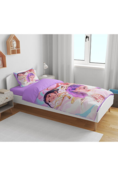 Erays Home Huntrix Anime mintás 3D digitális nyomtatott egyszemélyes paplanhuzat szett lepedő nélkül