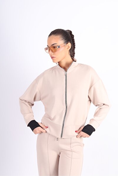 YMZlife Kadın Fermuarlı Rahat Kalıp Eşofman Takımı