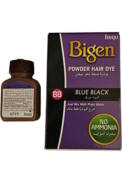 BİGEN صبغة شعر بودرة، أسود مزرق، 6 غرام