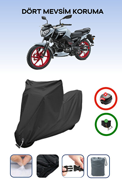 Breen Siyah Kilit Uyumlu TVS RAIDER Uyumlu Motor Brandası, Koruma Örtüsü