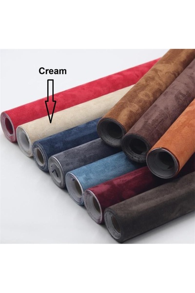 LUXER Αυτοκόλλητη μεμβράνη από συνθετικό σουέτ δέρμα για εσωτερικό αυτοκινήτου, έπιπλα, διακόσμηση DIY, κρεμ, 15040 cm