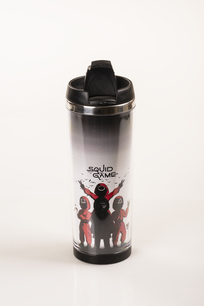 MUKKO HOME 360 ml Steel Thermos Mug – Squid Game Design, Steel Inner Chamber, Hot and Cold Drink Cup