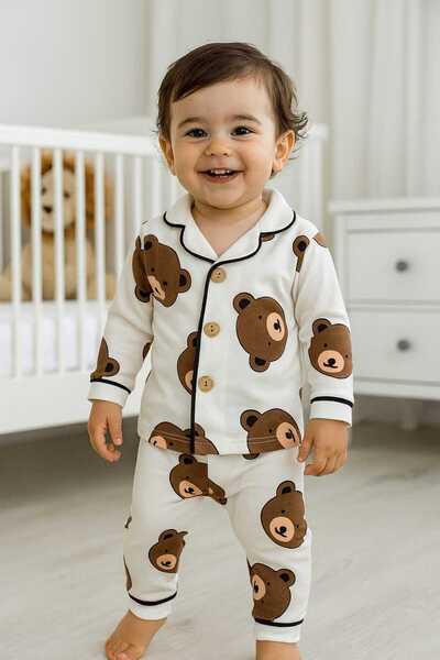 MİLAYS LİFE HOME COLLECTİON Boy Baby Character Printed 100% Cotton Colorful Pajama Set