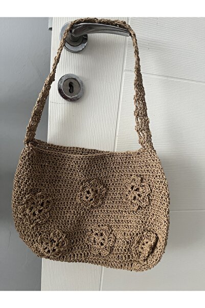 Moonstar Home Floral Patterned Handmade Lined Straw Bag