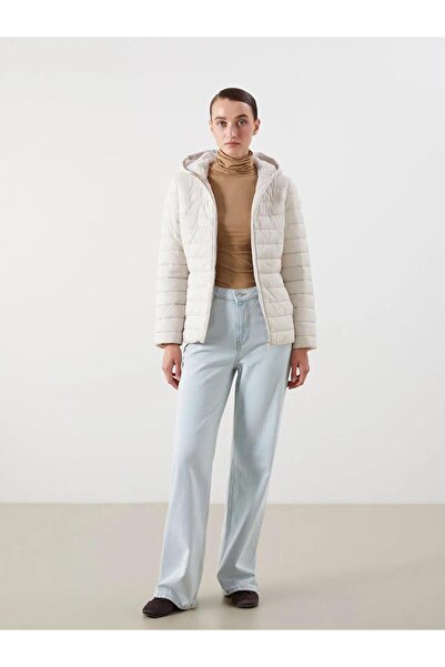 LC Waikiki Women's Hooded Plain Puffer Jacket (W5)