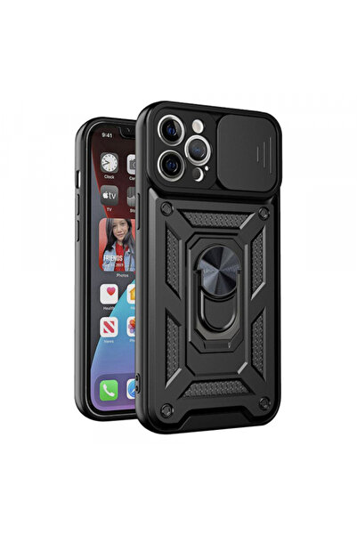Techsuit Husa pentru Apple iPhone 12 Pro Max, Techsuit, CamShield, Neagra