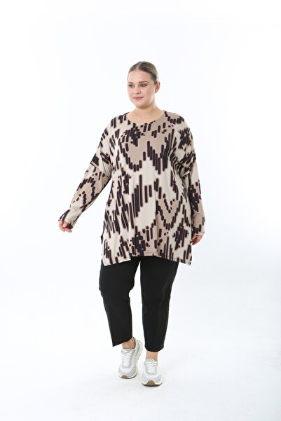 XL Modam Women's Lycra Viscose Patterned Plus Size Tunic