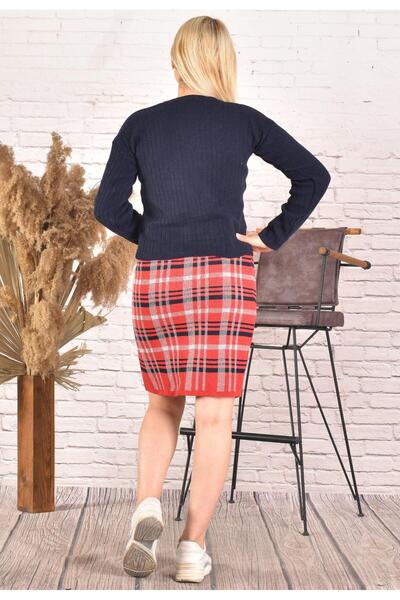 Alegre Crew Neck Top with Skirt Knitwear Set Navy Blue