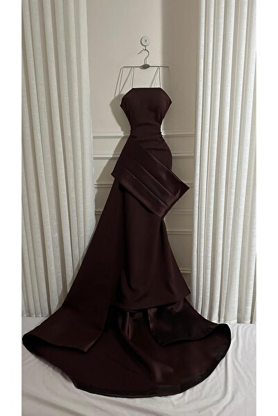 EVENTTANA فستان ميكادو بني من ايفنتانا