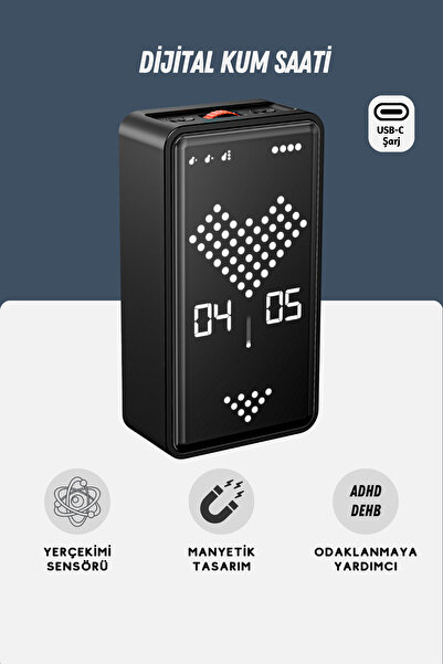 GWORKE GT-3 Dijital Kum Saati, Pomodoro Zamanlayıcı, Öğrenci Kronometresi, Mu...