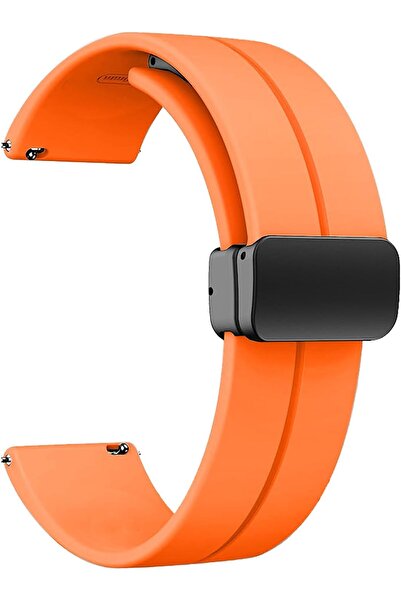 Generic 22mm Magnetic Folding Buckle Silicone Watch Band - Quick Release, Compatible with 22mm Lugs