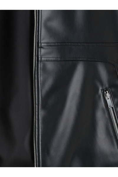 LC Waikiki XSIDE Erkek Deri Görünümlü Standart Kalıp Dik Yaka Ceket