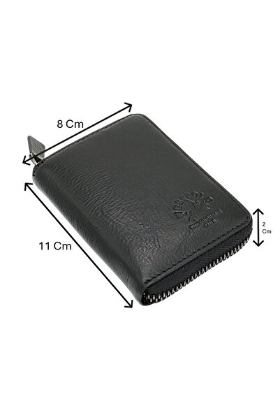 Westpolo Hakiki Deri Kağıt Para ve Bol Şeffaf Kart Bölmeli, Fermuarlı Unisex ...