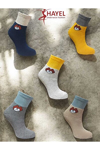 HAYEL 5 чифта многоцветни унисекс момичешки и момчешки детски зимни кърпички за крака Термо чорапи от памук
