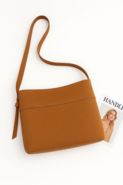 Handley Lüks Süet Düz Askılı Omuz ve Günlük Çanta