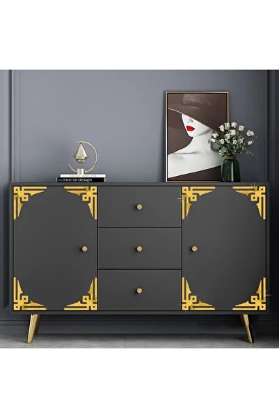 mars tasarım DOLAP MOBİLYA AYNALI PLEKSİ KÖŞE SÜSÜ - 4 ADET- YAPIŞKANLI