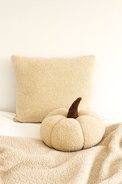 Madame Clean Home Teddy Decorative Pumpkin Pillow and Inner-Filled Cushion