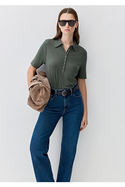 Mavi Μπλουζάκι με λαιμόκοψη πόλο από 100% βαμβάκι, με μια στρατόπεδο εφαρμογή (semi slim fit).