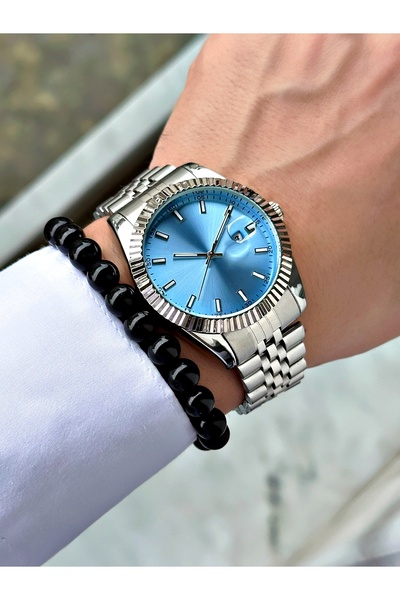 Tisaati Luxury Design Special Series Eşref Single Watch Model Metal Band Men's Wristwatch with Calendar-Bracelet Gift