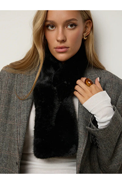 De Bijoura Eșarfă de pluș din blană artificială importată, moale și cu păr, care se înfășură singur