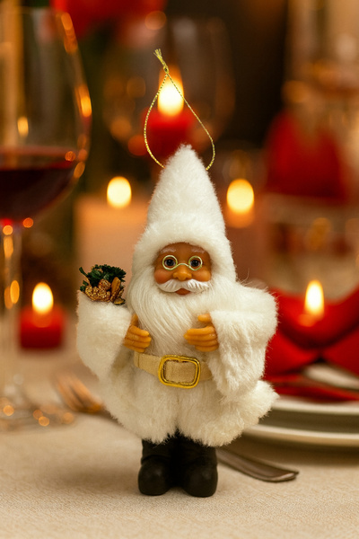 Huzur Party Store 15 см Білий Санта-Клаус Новорічна ялинка Прикраса для столу та вітрини Новорічна ялинка Аксесуар для вечірки