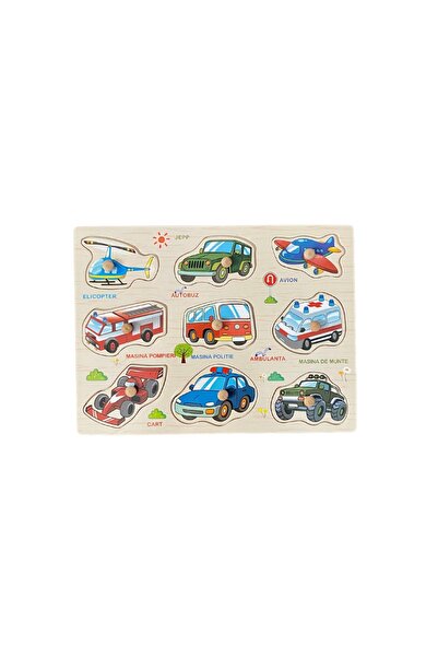 Star Master Educational wooden puzzle, Vehicles, Romanian language, Multicolo...