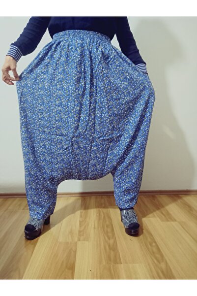 hoaryage Adana Şalvarı Viskon Basma Kumaş, Otantik Bohem Desenli Cepli Şalvar %100 Pamuk 38 beden 100 KG