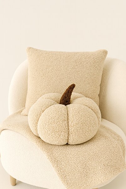 Madame Clean Home Teddy Decorative Pumpkin Pillow and Inner-Filled Cushion
