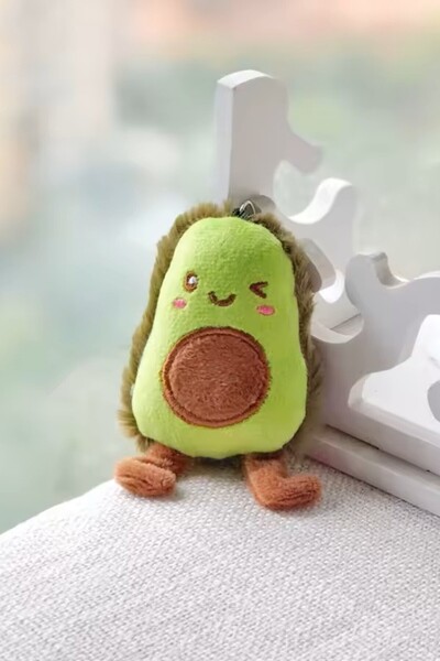 Lynare سلسلة مفاتيح لطيفة على شكل فاكهة من القطيفة مقاس 8 سم (قطعة واحدة)