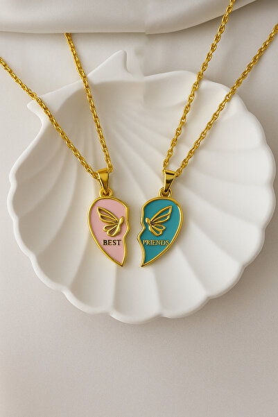 MakeWell Mıknatıslı Paslanmaz Çelik 2’li Arkadaşlık Kolyesi – Kardeş, En Yakın Arkadaş İçin Hediye