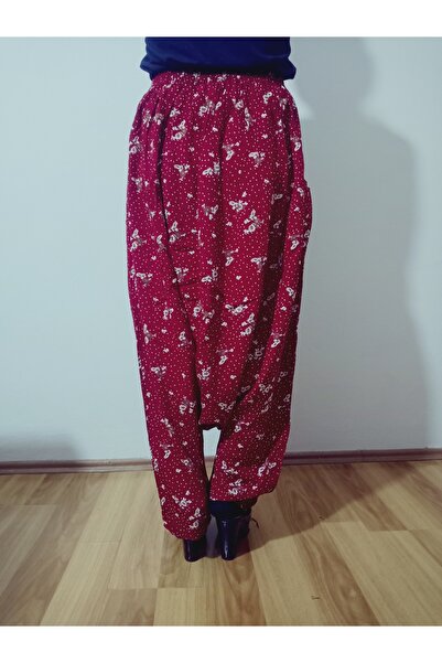 hoaryage Adana Şalvarı Viskon Basma Kumaş, Otantik Bohem Desenli Cepli Şalvar %100 Pamuk 38 beden 100 KG