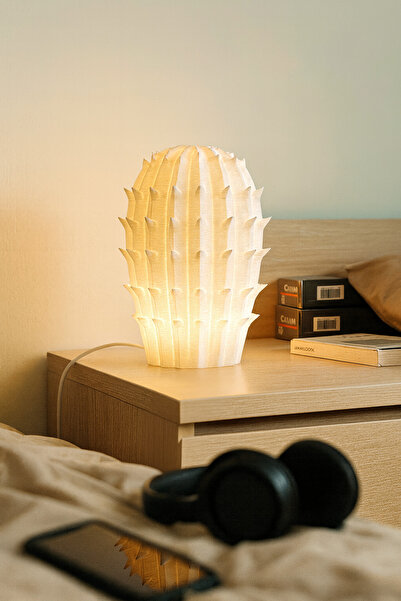 loftico Kaktüs LED Abajur 16 cm Lambader Masa Lambası USB Çıkışlı