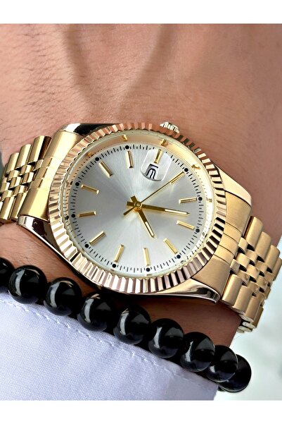 Tisaati Luxury Design Special Series Eşref Single Watch Model Metal Band Men's Wristwatch with Calendar-Bracelet Gift