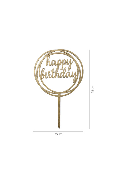 Amco Golden Happy Birthday topper 15x25