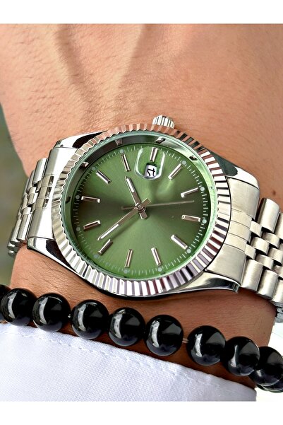 Tisaati Luxury Design Special Series Eşref Single Watch Model Metal Band Men's Wristwatch with Calendar-Bracelet Gift