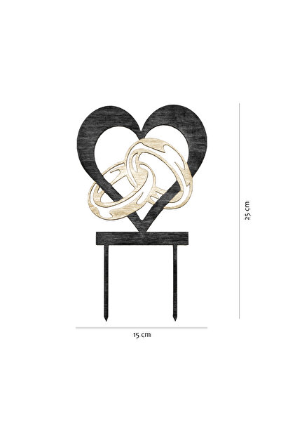 Amco Decor de nuntă în formă de inimă cu inele 15x25