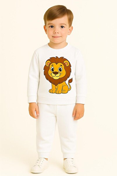 playwear Σετ φούτερ για κορίτσια και αγόρια με βαμβακερό σχέδιο λιοντάρι, για...