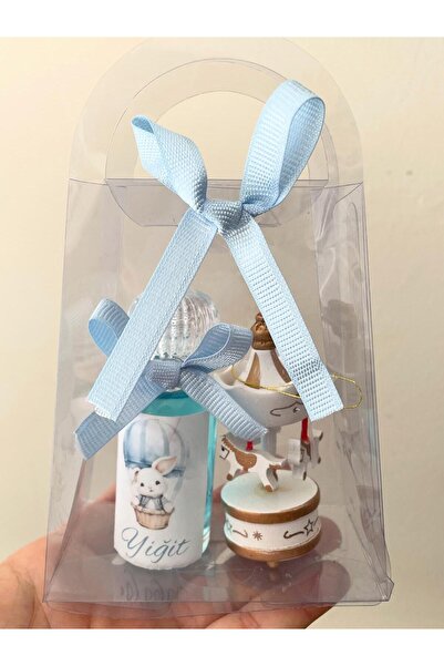 Home Kişiye Özel Mini Çantada Kolonya & Atlı Karınca Davet, Nikah, Nişan, Doğum Günü Hediyelik 5 Adet