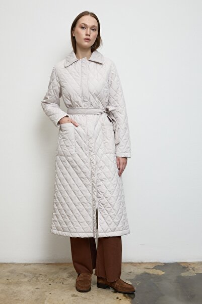 QANU Καπιτονέ Παλτό Μπεζ