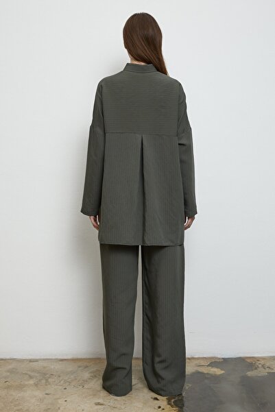 QANU Striped Modal Suit Green