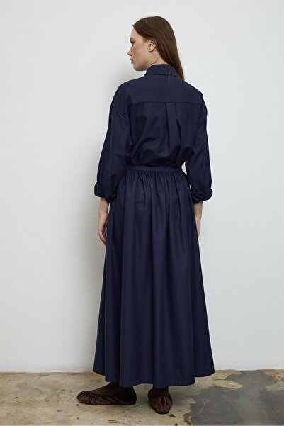 QANU Gathered Skirt Navy Blue