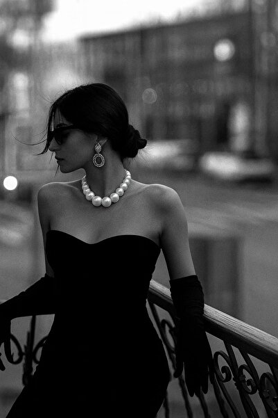 MOORİ Zarif Büyük İnci Kadın Kolye