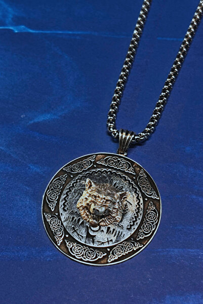 Begondio Kurt Figürlü El İşçiliği 925 Ayar Gümüş Erkek Kolye