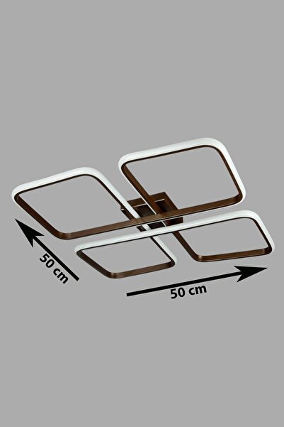 Luzarana Specula Modern Tasarım Kahve Renk Yemek Masası Üstü - Mutfak - Salon Beyaz Işıklı Led Avize