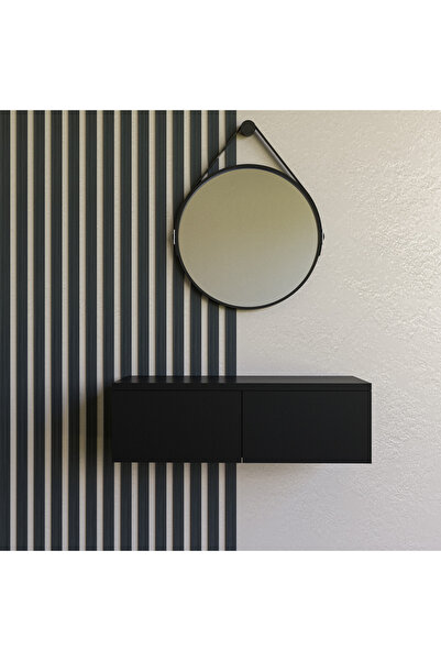 Barida Sanat Konsol İki Çekmeceli | Dresuar | Duvara Monte MDF Ahşap Raf | Makyaj Masası | 80 cm uzunluk