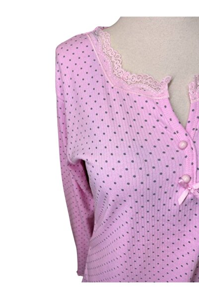 İNSPİRA Plus Size Oversized Pajama Set Patterned Long Sleeve V-Neck Winter Fabric