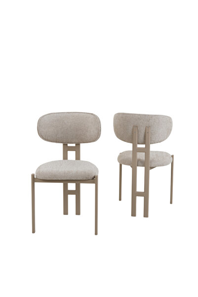 PLASMOB 80x120 Mutfak Masası Takımı 1 Masa + 4 Sandalye Salon Masası Viktoria Model-Traverten/Capiçino