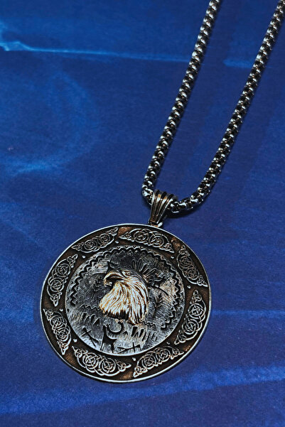 Begondio Kartal Figürlü El İşçiliği 925 Ayar Gümüş Erkek Kolye