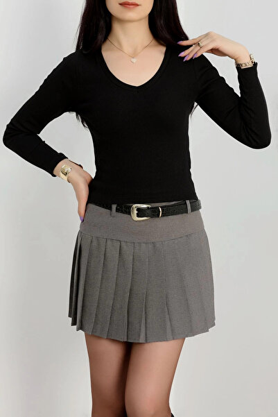 Zerenyus V Neck Basic Camisole Black Blouse